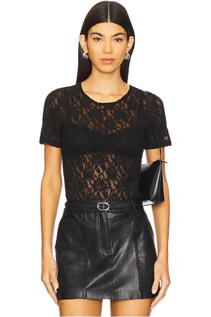 Hanky Panky Top de manga corta en color talla S en - Black. Talla S (también en XS).