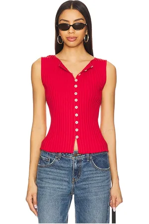 Free People Chaleco tilly en color rojo talla L en - Red. Talla L (también en M, S, XL, XS).