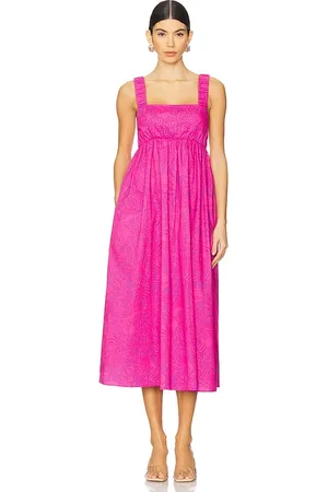Show Me Your Mumu Vestido midi fling en color rosado talla L en - Pink. Talla L (también en M, S, XL, XS).