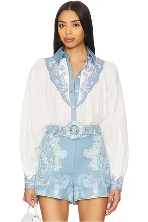 HEMANT AND NANDITA Camisa de yugo en color ivory talla L en - Ivory. Talla L (también en M, XL).
