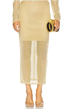 Cult Gaia Falda anura en color oro metálico talla L en - Metallic Gold. Talla L (también en M, S, XS).
