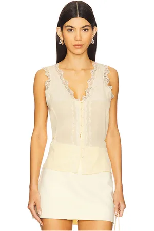 Paige Ancona top en color amarillo limon talla L en - Lemon. Talla L (también en M, S, XL, XS).