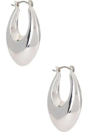 Ettika Pendientes de aro open teardrop en color metálico talla all en - Metallic Silver. Talla all.