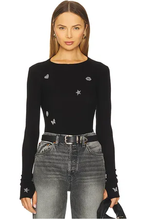 LAUREN MOSHI Top manga larga mckinley en color talla L en - Black. Talla L (también en M, S, XL, XS).