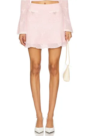 Self-Portrait Minifalda skirt en color talla L en - Pink. Talla L (también en M, S, XS).
