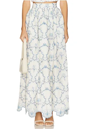 Agua by Agua Bendita Falda maxi tangelo en color ivory talla M en - Ivory. Talla M (también en S, XL, XS).
