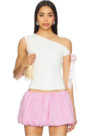 MORE TO COME Raquel tie sleeve top en color talla L en - White. Talla L (también en M, S, XL, XS, XXS).