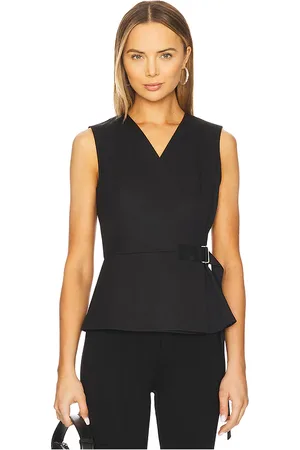 THEORY Top cruzado sin mangas en color talla M en - Black. Talla M (también en XS).
