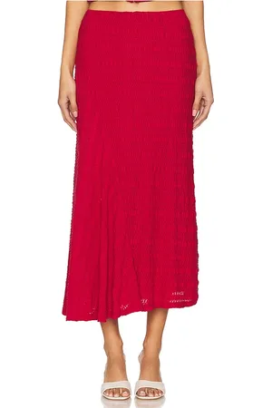 SOVERE Falda midi sonoma en color rojo talla L en - Red. Talla L (también en M, S, XS).