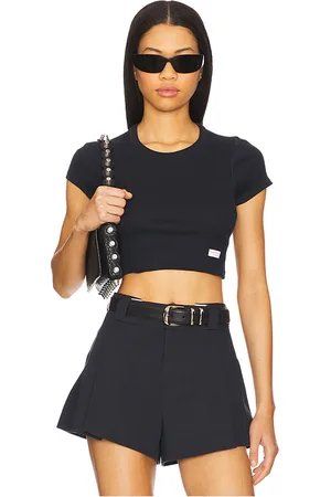 Alexander Wang Camiseta recortada de manga corta bodywear en color talla M en - Navy. Talla M (también en S, XL