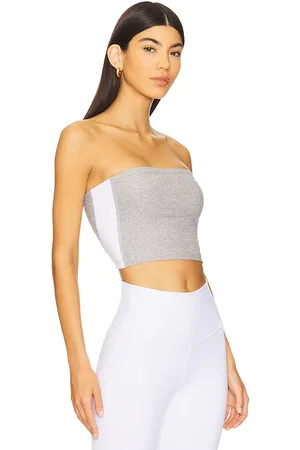 Beyond Yoga Space dye strapless stripe top en color gris talla L en - Grey. Talla L (también en M, S, XL, XS).
