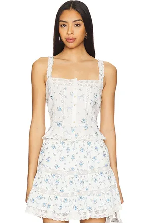 LOVESHACKFANCY Camisola vietta en color blanco talla L en - White. Talla L (también en S, XL, XS, XXS).