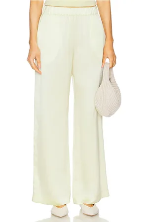 SABLYN Pantalón pierna ancha brynn en color amarillo talla L en - Yellow. Talla L (también en M, S, XS).