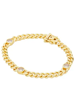 MIRANDA FRYE Brazalete de cadena josie en color oro metálico talla M en - Metallic Gold. Talla M (también en S, XS).