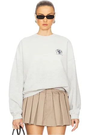 Alexander Wang Sudadera unisex con cuello redondo y estampado gráfico en color gris claro talla L en - Light Grey. Tal