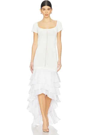 Alejandra Alonso Rojas Vestido punto en color talla L en - White. Talla L (también en M, S, XS).