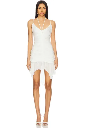 ANIYE BY Vestido rizado pen en color talla L en - White. Talla L (también en M, S, XS).