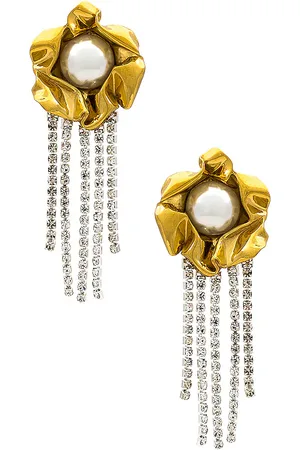 Sterling King Pendientes flecos titania en color oro metálico talla all en - Metallic Gold. Talla all.
