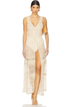 Free People Maxi sin mangas sweet saloon en color neutral talla L en - Neutral. Talla L (también en M, S).