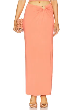 GOOD AMERICAN Falda maxi en color coral talla L en - Coral. Talla L (también en M, S, XS, XXL/2X, XXXL/3X, XXXXL/4X).