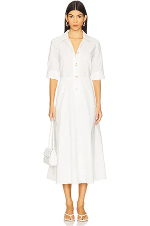 Rue Sophie Vestido camisero beca en color talla L en - White. Talla L (también en M, S, XS).
