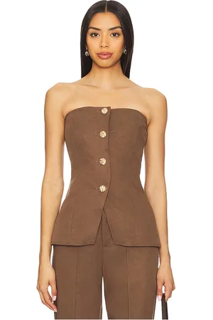 SNDYS Emilie strapless top en color marrón talla L en - Brown. Talla L (también en M, S, XS).