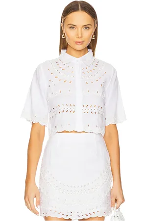 Karina Grimaldi Top manga corta malaga en color talla L en - White. Talla L (también en M, XS).