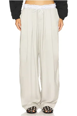 Alexander Wang Pantalón con cinturilla bajada en color gris claro talla M en - Light Grey. Talla M (también en S, XS).