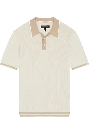 RAG&BONE Harvey knit polo en color beige talla L en - Beige. Talla L (también en M, S).