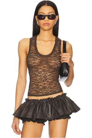 AKNVAS Top sin mangas luna en color marrón talla L en - Brown. Talla L (también en M, S, XS).