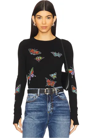 LAUREN MOSHI Top manga larga mckinley en color talla M en - Black. Talla M (también en S, XS).