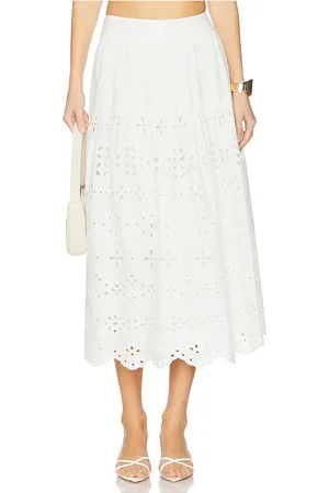 HEMANT AND NANDITA Falda midi skirt en color blanco talla L en - White. Talla L (también en M, S, XL, XS).