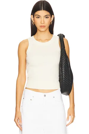Citizens of Humanity Isabel rib tank top en color crema talla L en - Cream. Talla L (también en S, XL, XS).