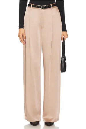 LAPOINTE Pantalón relajado de satén. en color taupe talla 0 en - Taupe. Talla 0 (también en 4, 6).