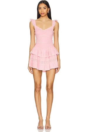 LOVESHACKFANCY Vestido lovine en color rosado talla L en - Pink. Talla L (también en M, S, XL).