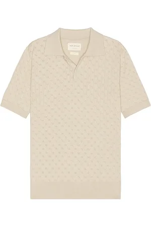 Far Afield Jacobs short sleeve polo en color nude talla L en - Nude. Talla L (también en M, S, XL/1X).