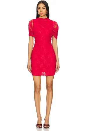 Amanda Uprichard Vestido evianna en color talla L en - Red. Talla L (también en M, S, XL, XS).