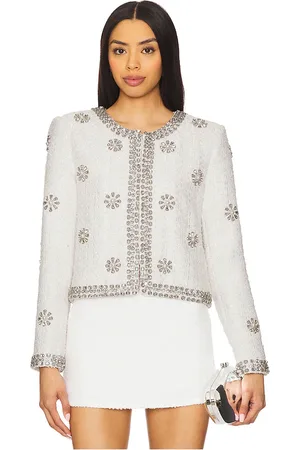 ALICE+OLIVIA Chaqueta kidman en color blanco talla L en - White. Talla L (también en M, S, XL, XS).