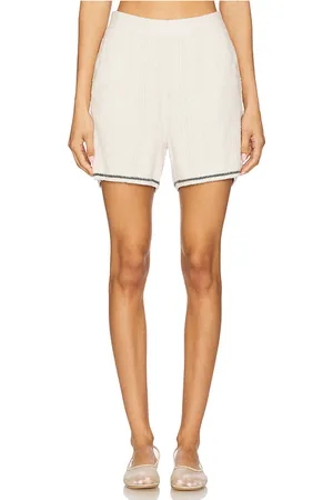 Barefoot Dreams Cozychic light pointelle shorts en color crema talla L en - Cream. Talla L (también en M, S
