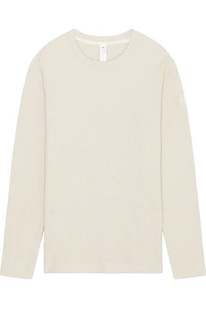 alo Elevate waffle long sleeve crew en color gris claro talla L en - Light Grey. Talla L (también en M, S).