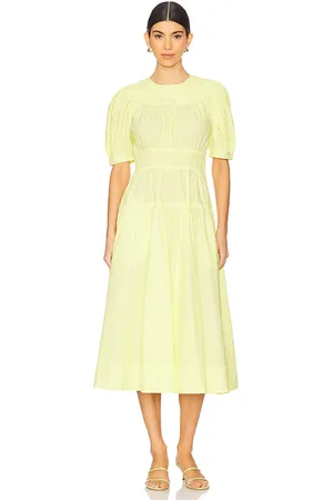 ULLA JOHNSON Vestido midi marte en color amarillo talla 0 en - Yellow. Talla 0 (también en 10, 12, 2, 4, 6, 8).