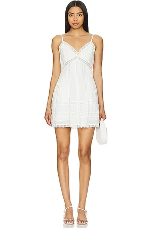 LOVESHACKFANCY Minivestido docila en color talla L en - White. Talla L (también en M, S, XS).