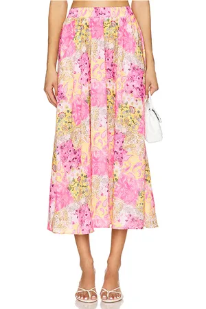 Peixoto Falda midi paula en color rosado talla L en - Pink. Talla L (también en M, S, XS).