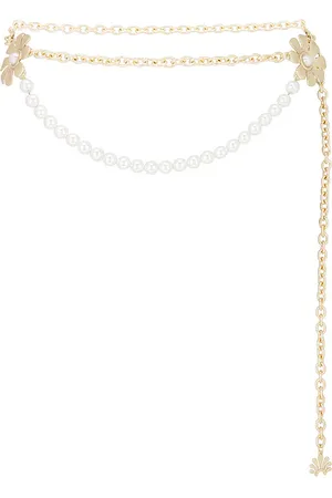 Lele Sadoughi Cinturón daisy chain en color oro metálico talla all en - Metallic Gold. Talla all.