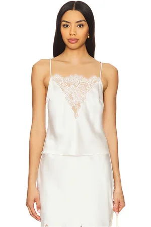 LOVESHACKFANCY Constantina top en color ivory talla L en - Ivory. Talla L (también en M, S, XL, XS).