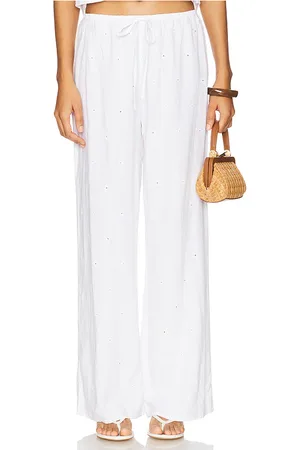 Bella Dahl Pantalón pierna ancha pants en color talla L en - White. Talla L (también en M).