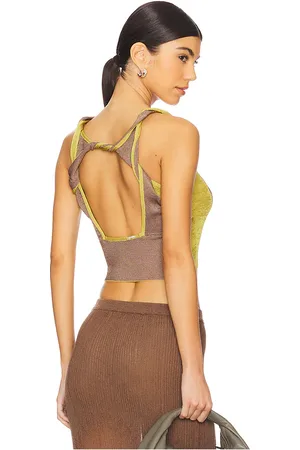 Isa Boulder Two-tone twisted top en color marrón talla L en - Brown. Talla L (también en M, S, XL, XS).