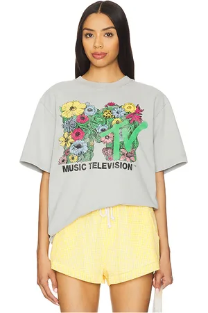 Philcos Camiseta boxy mtv floral en color gris talla L en - Grey. Talla L (también en M, S, XL/1X).