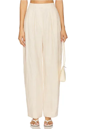 POSSE Pantalón con trabillas lucille en color beige talla L en - Beige. Talla L (también en M, S, XS).