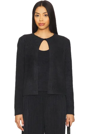Barefoot Dreams Cárdigan cozychic ultra light en color talla L en - Black. Talla L (también en M, S, XL, XS).